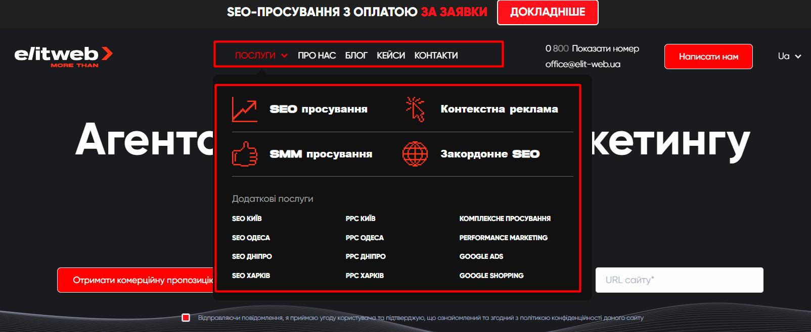стратегія просування сайту приклад