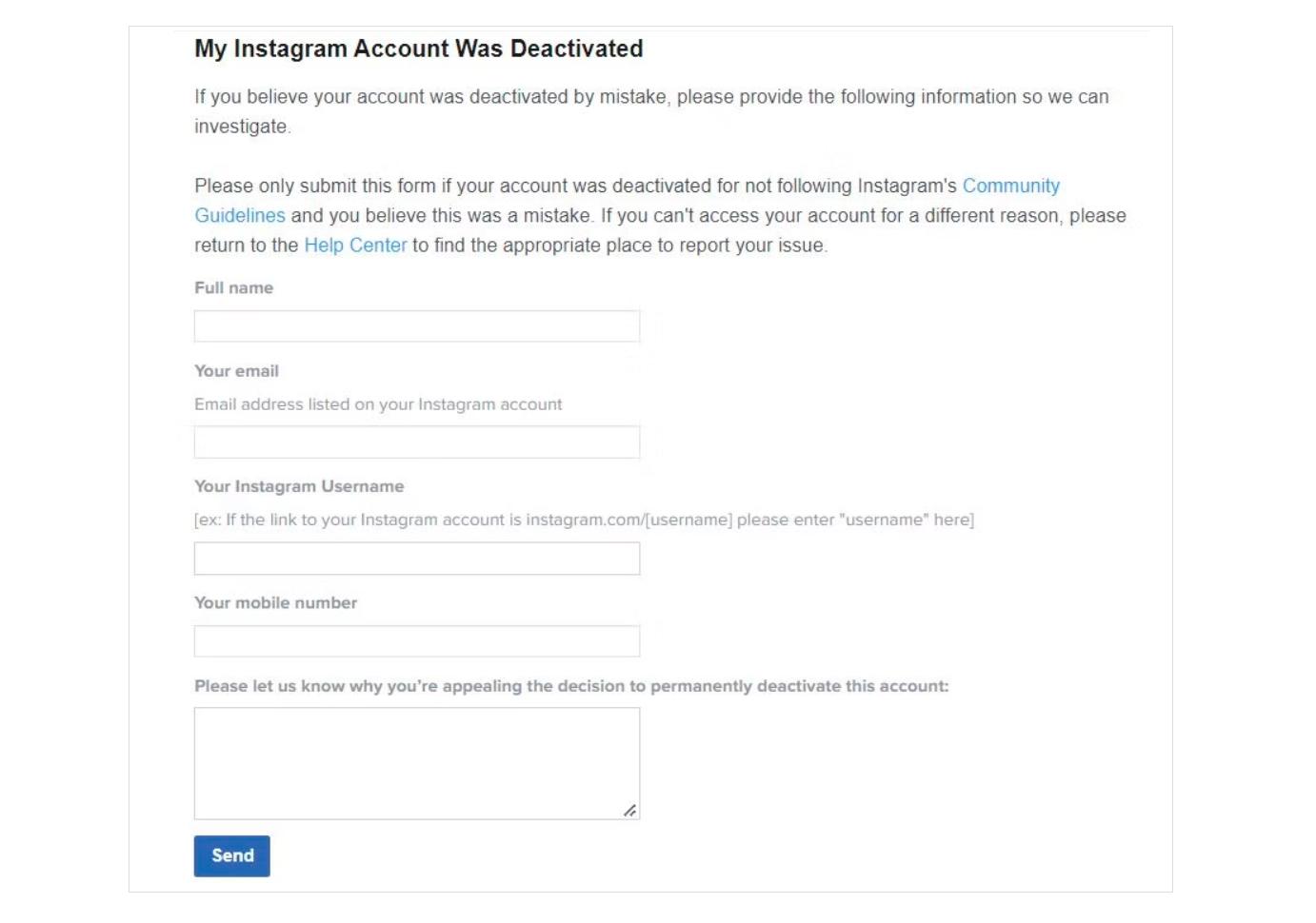 instagram відновлення акаунта