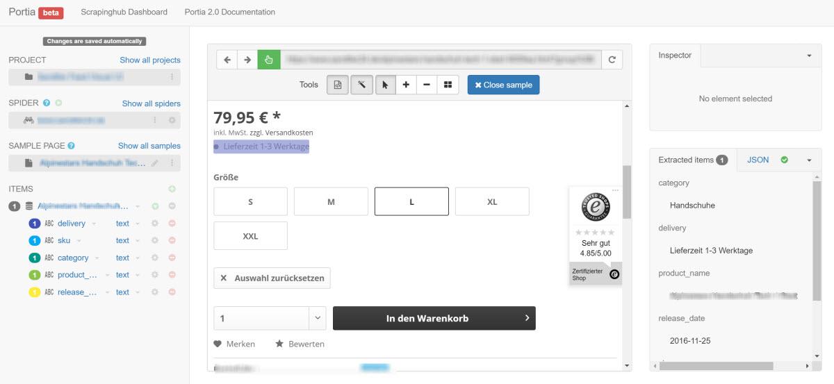 как собрать данные scrapinghub xpath и css selectors